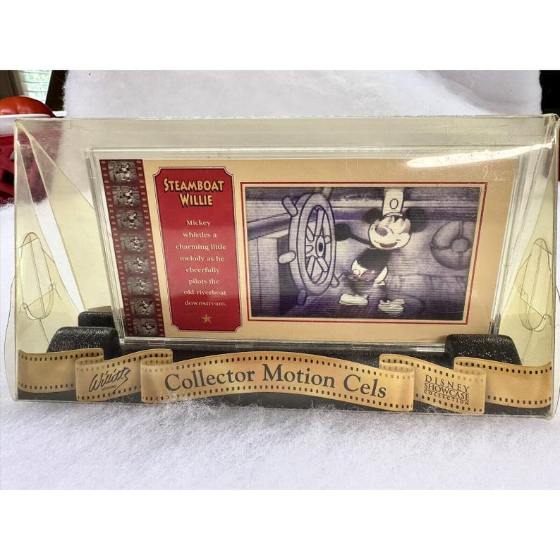 Walt Disney Collector Motion Cel Steamboat Williew Case + Stand - Etsy