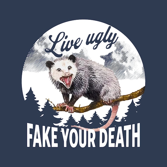 Vintage Live Ugly Fake Your Death Opossum Funny T-Shirt Vintage Live Ugly Fake Your Death Opossum Funny T-Shirt