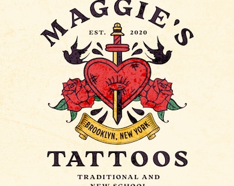 Custom Tattoo Design - Tattoo commission, Tattoo artist, Vintage tattoo logo template