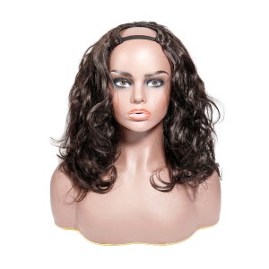 Body Wave U part Wigs Human Hair Natural Color Short Style Wig