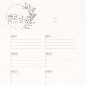 Wochenplaner Notizblock | Minimalist Weekly Schreibtisch Notizblock, Mousepad Planner Notizblock : Minimalist Weekly To Do Notizblock Printabl