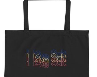 I Love Salt Tote Bag - Organic Cotton Canvas Grocery Bag
