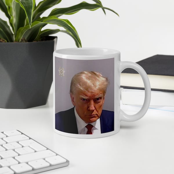 Top Selling Trump Mug | 11oz Ceramic Mug with President Donald Trump's Mugshot - Collectible Political Memorabilia - Unique Gift Idea