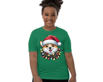 Christmas Corgi Kids T-Shirt – Festive Santa Dog Design