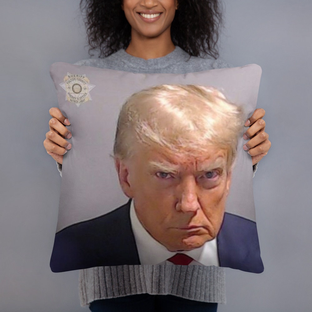 Donald Trump Mugshot Pillow 18x18 Doublesided Cushion Unique Political