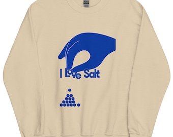 Molly Baz I Love Salt Crewneck Sweatshirt - Cobalt Blue | Chef Gift, Food Lover, Bon Appetit