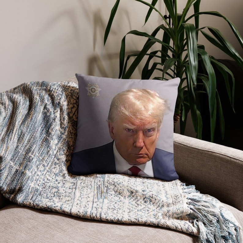 Donald Trump Mugshot Pillow 18x18 Doublesided Cushion Unique Political