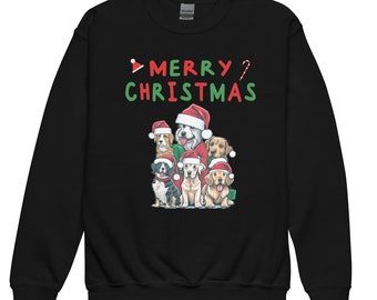 Kids Christmas Dog Sweatshirt – Festive Winter Pullover