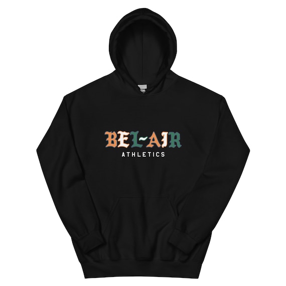 Bel air Athletics Gothic Script Hoodie Will Smith Fresh Prince BAA MSFTS Jaden Etsy UK