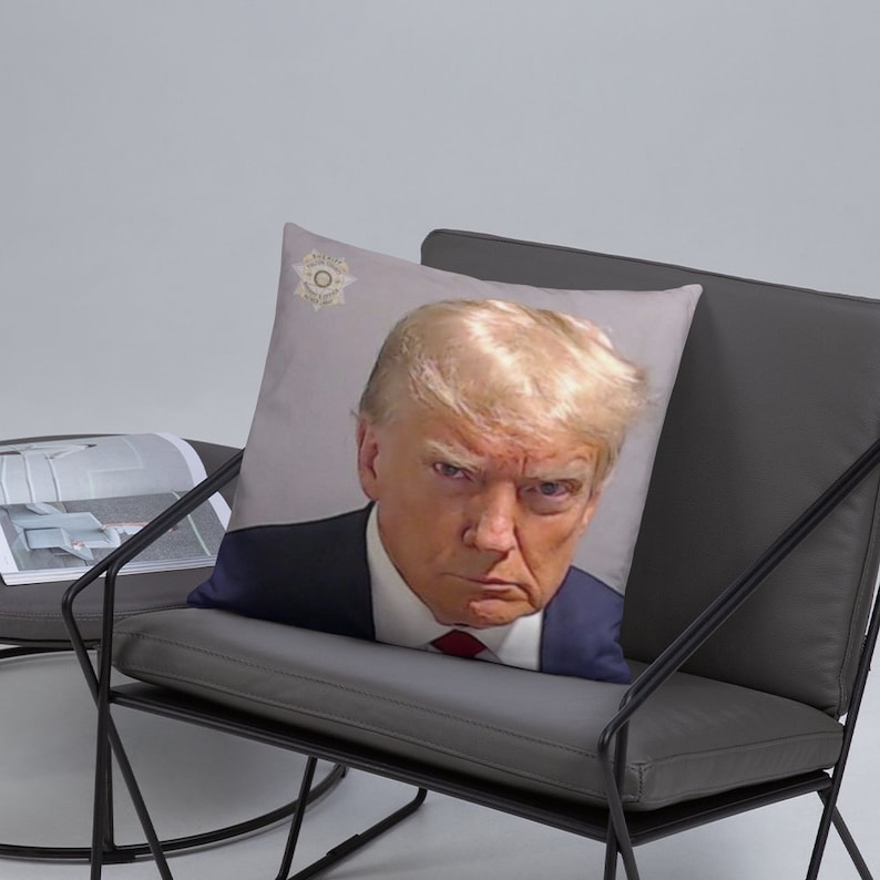 Donald Trump Mugshot Pillow 18x18 Doublesided Cushion Unique Political