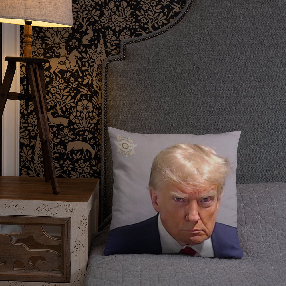 Donald Trump Mugshot Pillow 18x18 Doublesided Cushion Unique Political