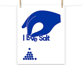 Molly Baz 'I Love Salt' Poster – Kitchen Art Print (16 x 20)