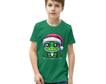 Santa Frog Youth T-Shirt – Whimsical Christmas Tee