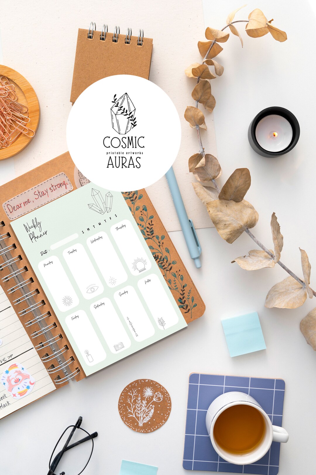 Weekly Planner Witchy Cute Pastel Stationery Pages Instant Download ...