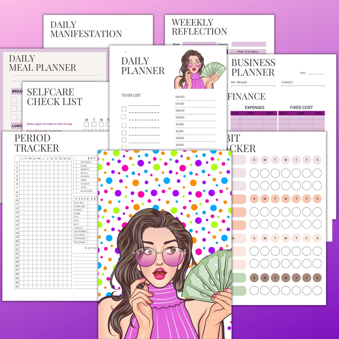 Printable Girlboss Planner, Female Planner, Mental Health Planner ...