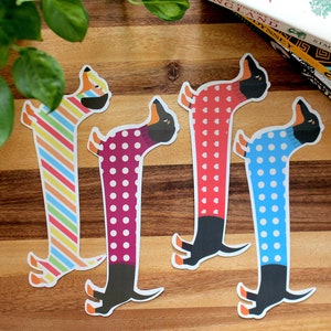 Dachshund Puppy Themed Double Sided Plastic Frosted Bookmark | Durable And Waterproof | Dachshund Dog Gifts | Sausage Dog Bookmark
