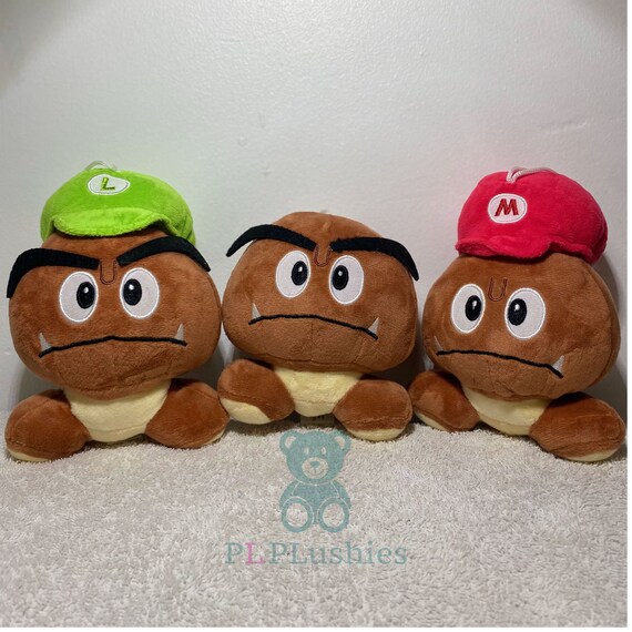 Mario Goomba Luigi Goomba and Goomba Plushie Soft Toy Etsy
