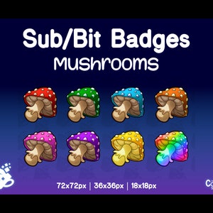 Mushroom Sub/Bit Badges for Twitch and Kick