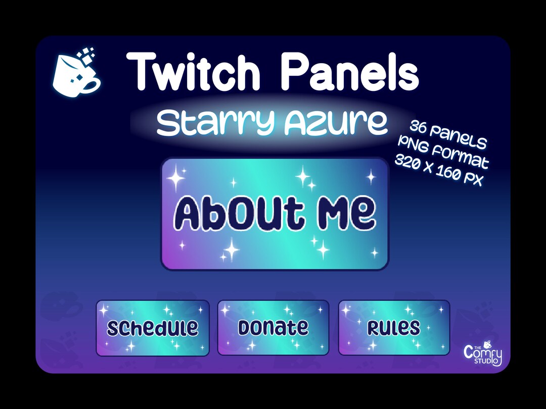 Starry Azure - 36 Twitch Panels Pack - Etsy