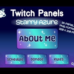 星空の青 - 36 個の Twitch パネル パック