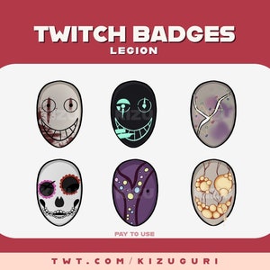 Horror Game Legion/Purge Masks - Sub/Bit Badges for Twitch, Discord, Etc.