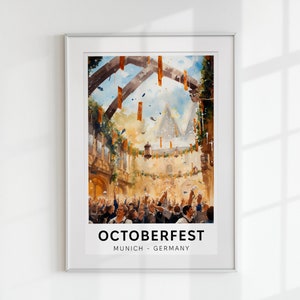 Oktoberfest Decoration, Octoberfest Memory Print, Munich Poster, Munchen Art, Octoberfest Party Idea, Germany Beerfest, Folk Festival Party image 5