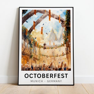 Oktoberfest Party Decor, Octoberfest Memory Print, Munich Poster, Munich Art, Octoberfest Party Idea, Germany Beerfest, Folk Festival Party Oktoberfest Decor, Munich Wall Art, Oktoberfest Gifts, Germany Drawing, Munich Painting, Beer Art, German Beer