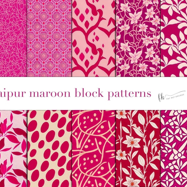 Digital Seamless Block Pattern, Indian Boho Chic Vintage, Printables designs, Indian Rajasthan Jaipur inspired decoration and art DIY