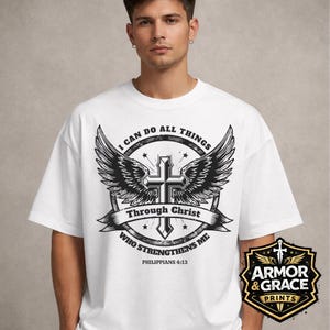Philippians 4:13 Tattoo Emblem | Christian Streetwear Design (svg, png, pdf, jpeg) image 1