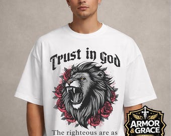 Trust in God Lion Graphic | Christian Streetwear Design (Digital Download)