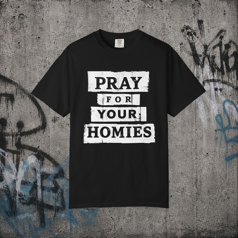Maglietta "Pray For Your Homies" / Maglietta grafica streetwear a tema fede immagine 3