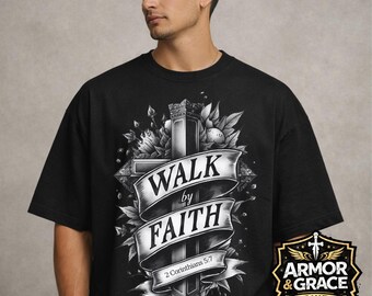Walk by Faith Christian Tattoo Design | Bible Verse SVG (Digital Download)