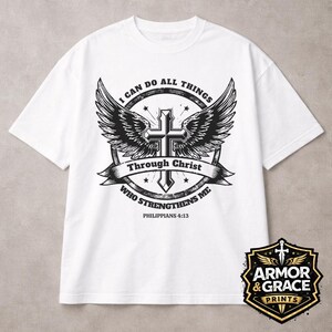 Philippians 4:13 Tattoo Emblem | Christian Streetwear Design (svg, png, pdf, jpeg) image 4