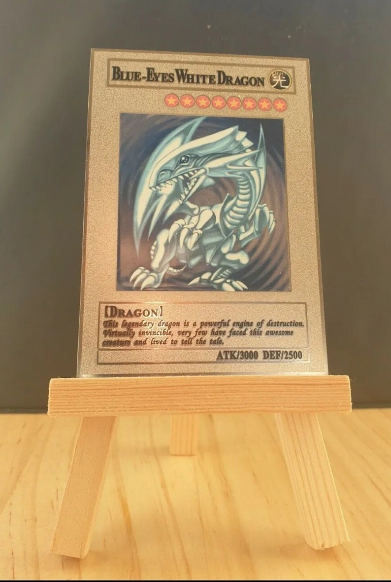 Steel Blue Eyes White Dragon Card Etsy