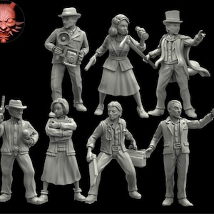 32mm Investigators set 3 (TGM-7 resin) Adaevy Creations Cthulhu
