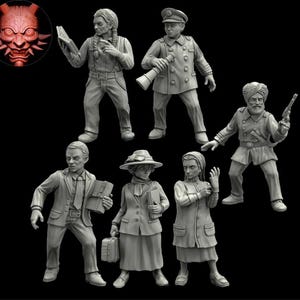 32mm Investigators set 9 (TGM-7 resin) Adaevy Creations Cthulhu