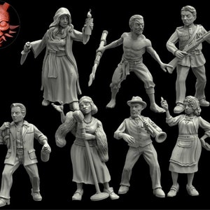 32mm Investigators set 5 (TGM-7 resin) Adaevy Creations Cthulhu