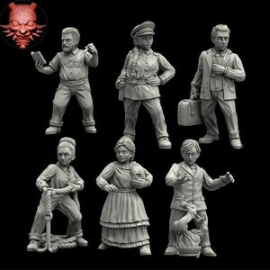 32mm Investigators set 11 (TGM-7 resin) Adaevy Creations Cthulhu
