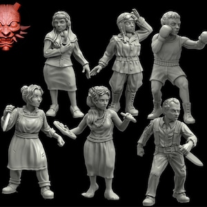 32mm Investigators set 7 (TGM-7 resin) Adaevy Creations Cthulhu