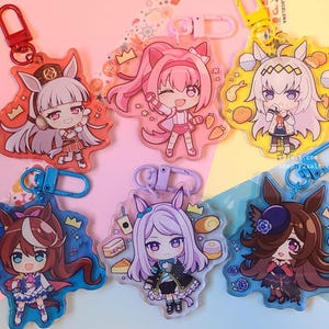 Umamusume Pretty Derby 2.5 inch acrylic charm Gold Ship Haru Urara Oguri Cap Tokai Teio Mejiro Mcqueen Rice Shower