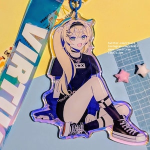 Dokibird VTuber Alt Girl 5&quot; Holographic Charm + Strap