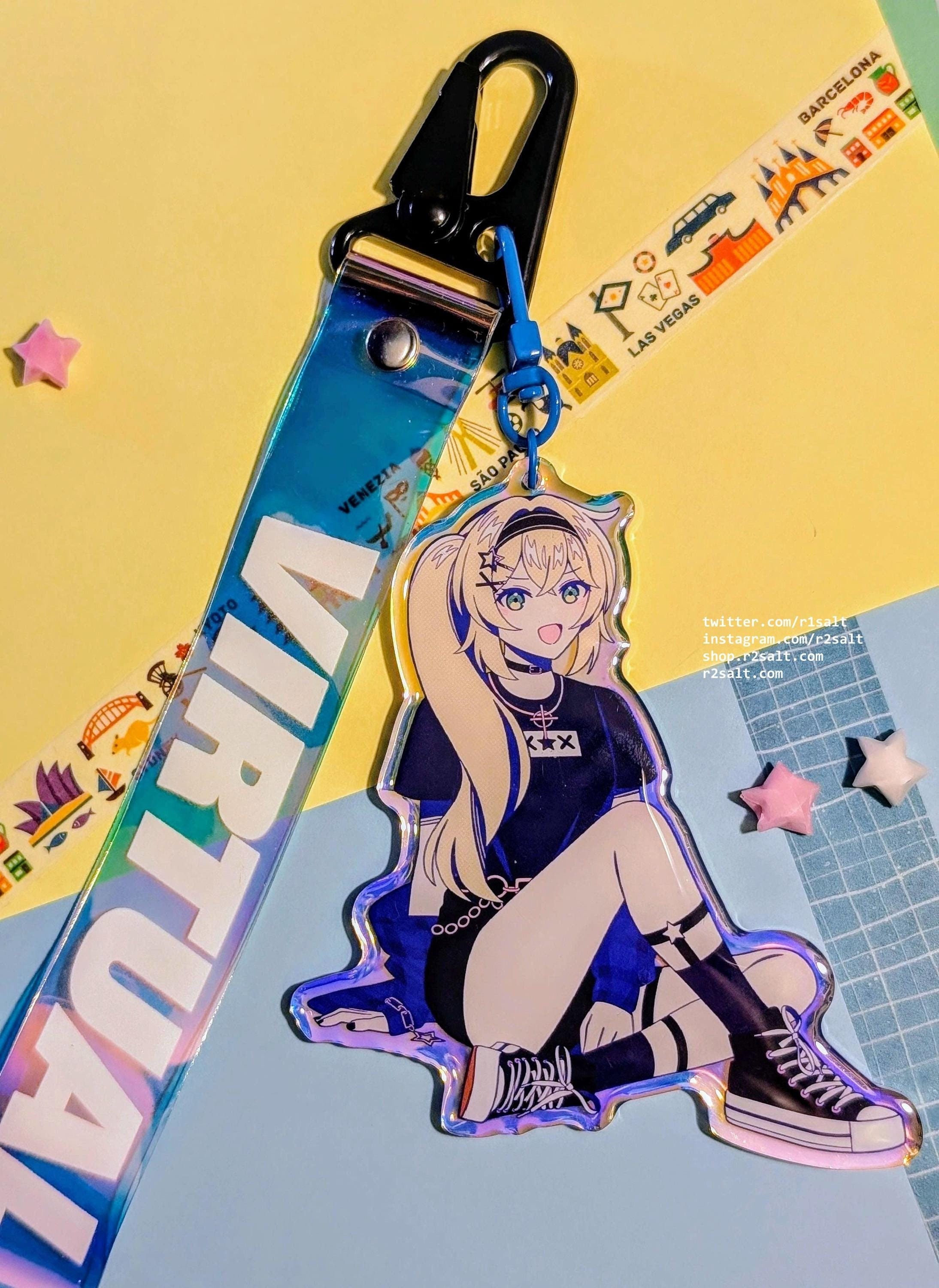 Dokibird VTuber Alt Girl 5" Holographic Charm + Strap