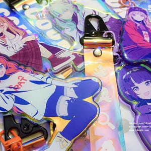HOLOLIVE ENGLISH PROMISE 5" Holographic Charm + Strap Nanashi Mumei Hakos Baelz Ouro Kronii Ceres Fauna IRyS