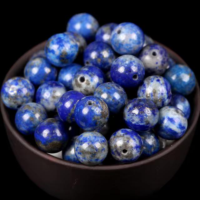 Natural Stone Lapis Lazuli Beads 6 mm, 30 beads, pearl necklace, necklace; cell phone cord, choker
