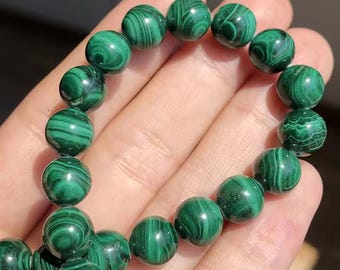 Natural Stone Malachite Beads 6 mm, 30 beads, pearl necklace, necklace; cell phone cord, choker