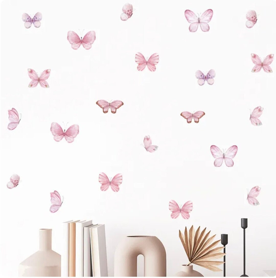 Wall Sticker for Children's, Baby and Girls' Rooms Butterflies Pink Etsy