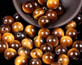 Natural Stone tiger eye Beads 6 mm, 30 beads, pearl necklace, necklace; cell phone cord, choker