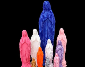 Statue Vierge Marie Pop Art colorée, 8 tailles, 35 couleurs, déco religieuse moderne élégante