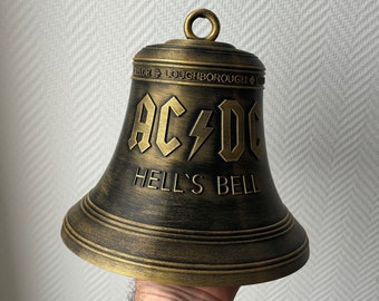 Cloche acdc hell's bell patinée or