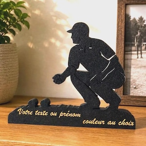 Gepersonaliseerde decoratie voor jeu de boules-speler, 3D naamplaatje voor jeu de boules, sportief cadeau, milieuvriendelijke jeu de boules, wand- of tafeldecoratie